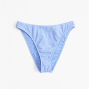 Abercrombie Light Blue Mid-Rise High-Leg Bikini Bottoms, size L